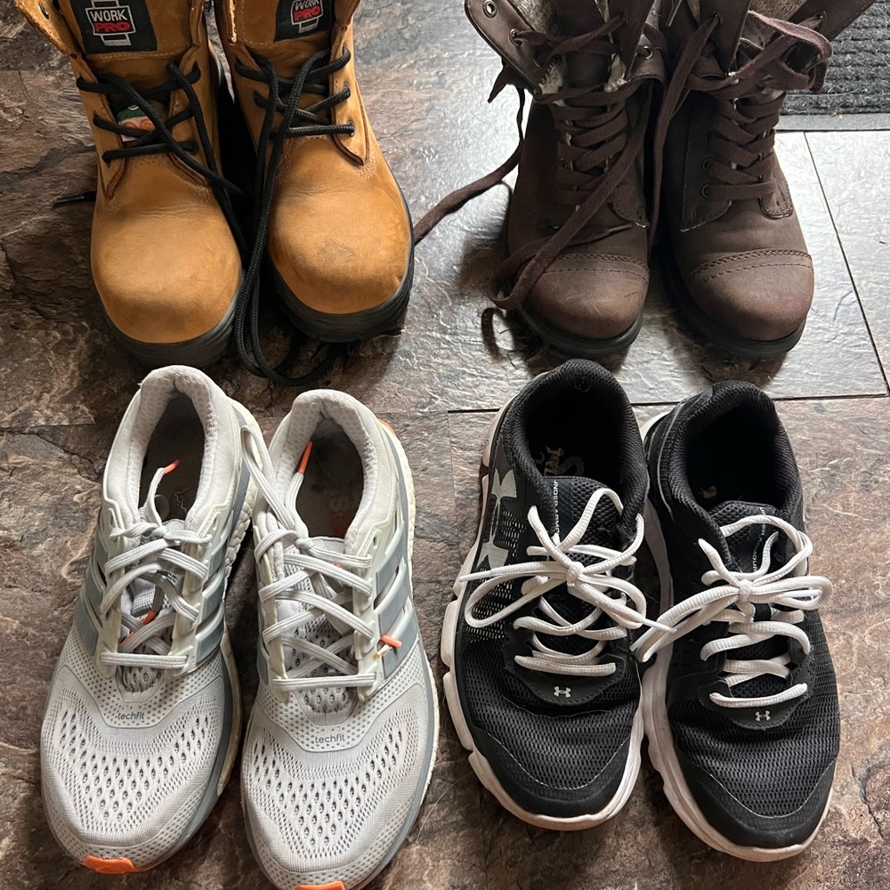 Ladies Black and White Athletic Shoes